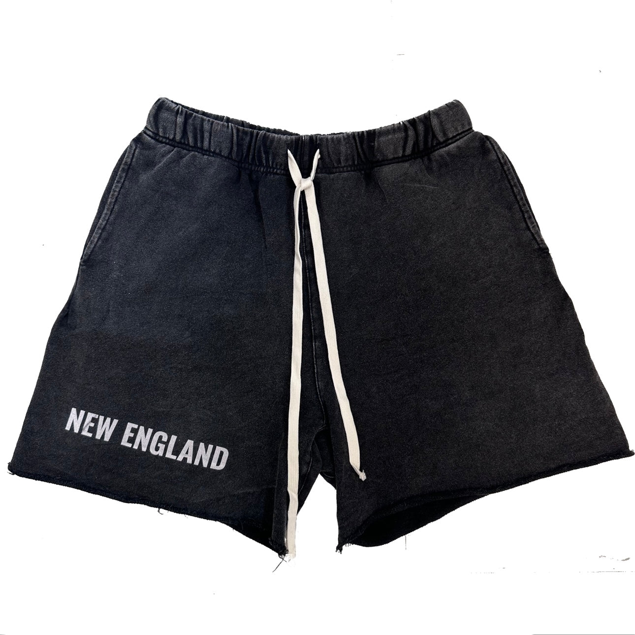 Unisex Raw Edge Vintage Stone Wash Shorts