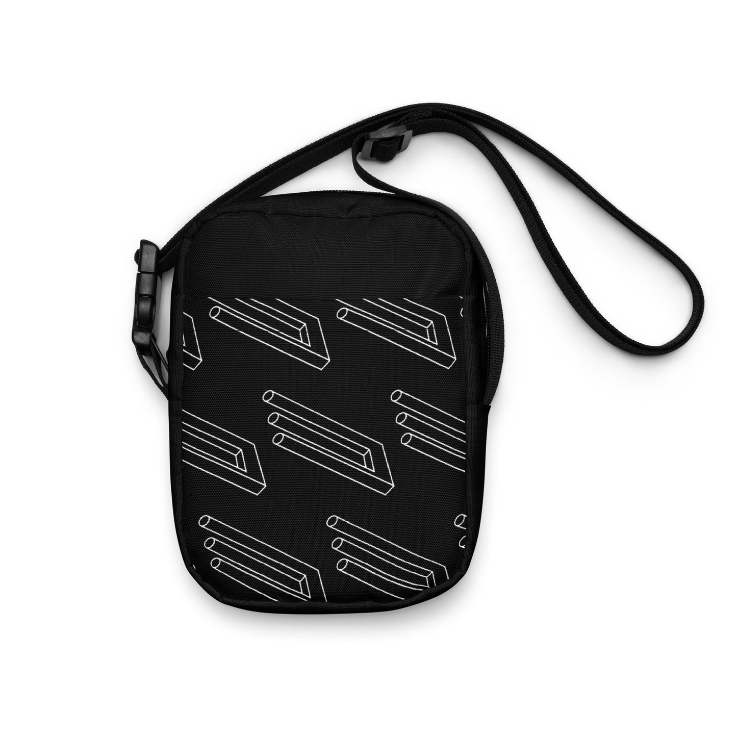 Optical Illusion canvas utility crossbody bag