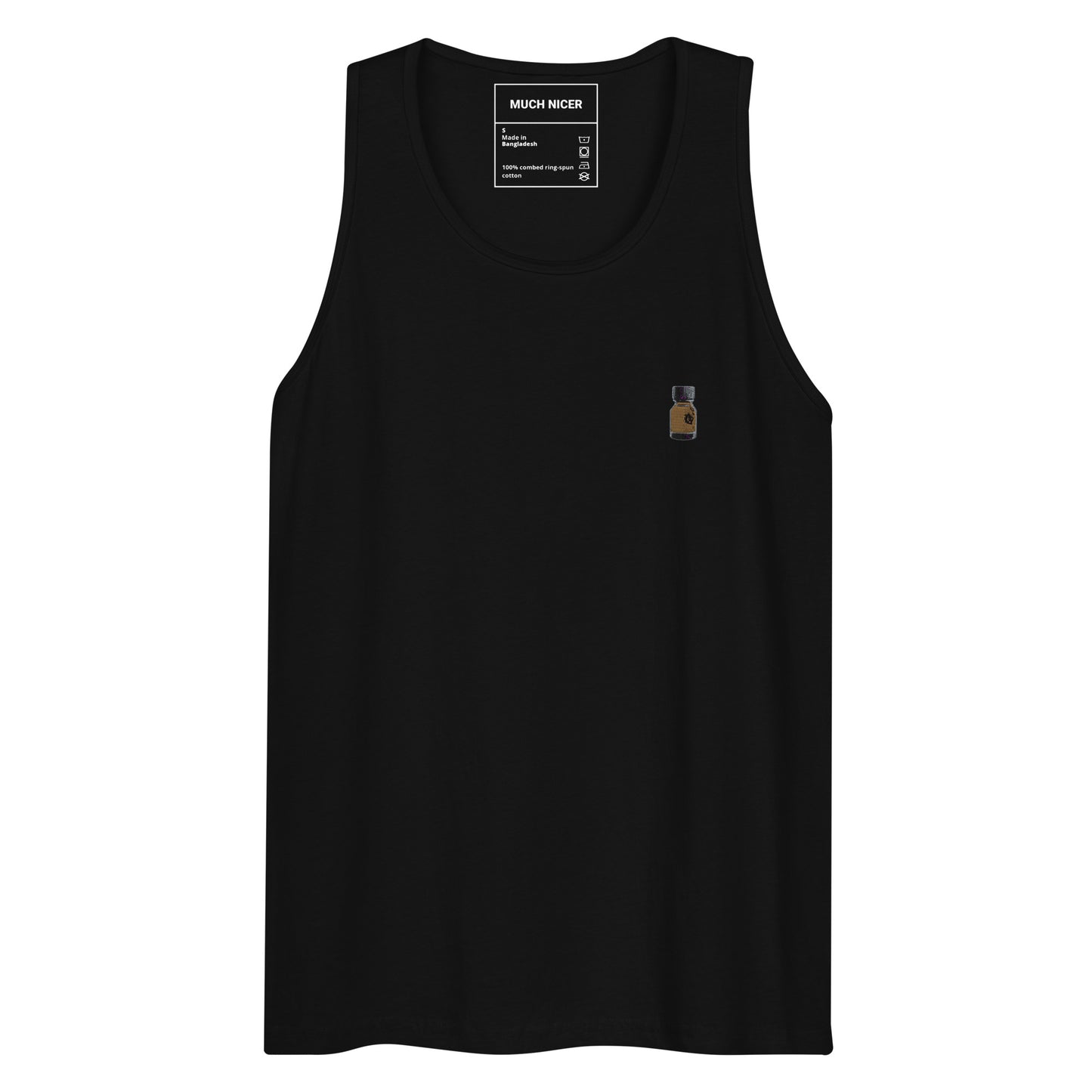 Brown bottle embroidered tank top