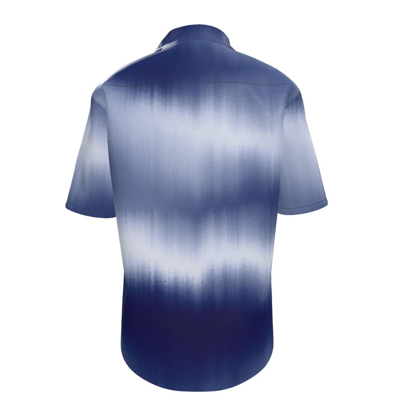 Blue ombre natural silk short sleeve shirt - MUCH NICER