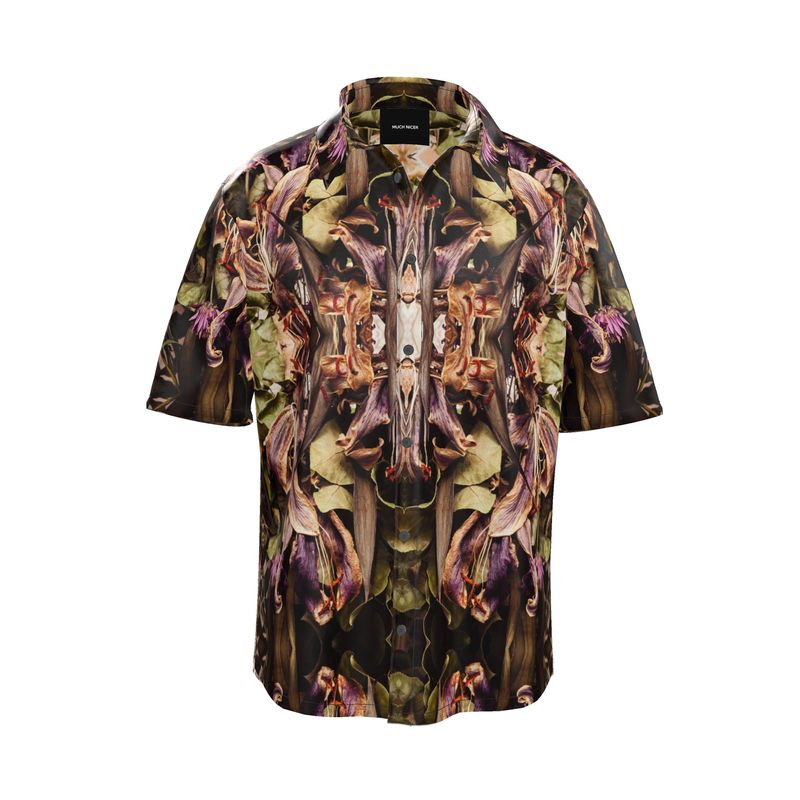 Dead flowers natural silk short sleeve shirt - MUCH NICER