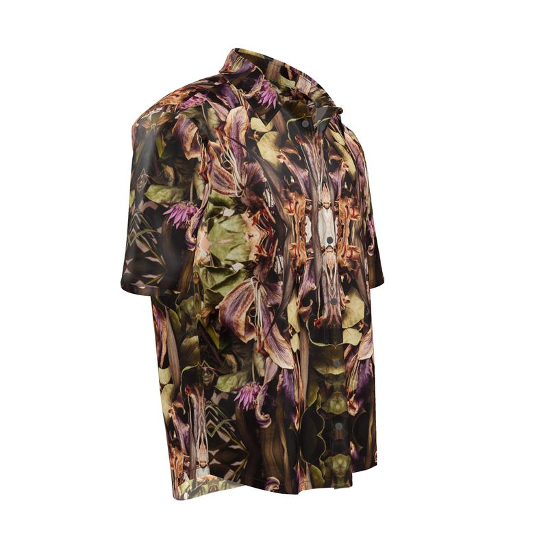 Dead flowers natural silk short sleeve shirt - MUCH NICER