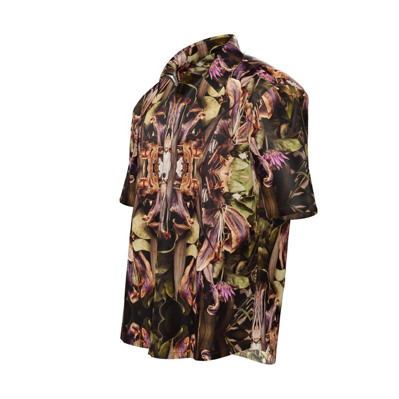 Dead flowers natural silk short sleeve shirt - MUCH NICER