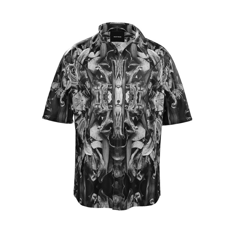 Dead Flowers BW natural silk short sleeve shirt - MUCH NICER