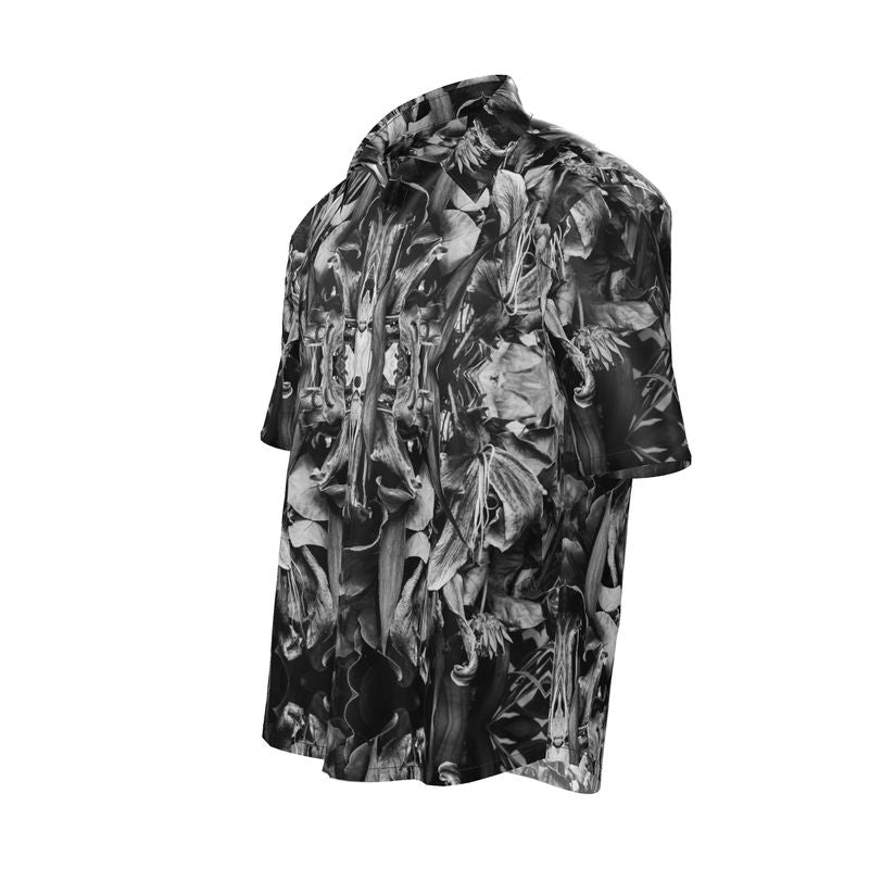 Dead Flowers BW natural silk short sleeve shirt - MUCH NICER