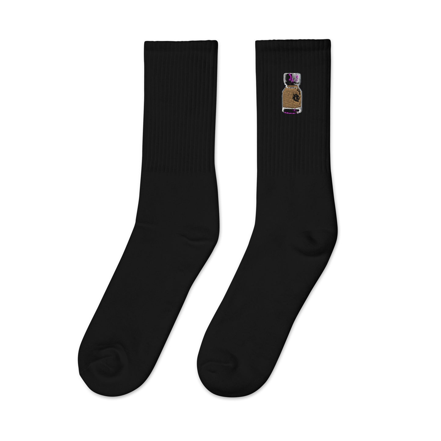 Brown Bottle Embroidered socks - Much Nicer (MCH/NCR)