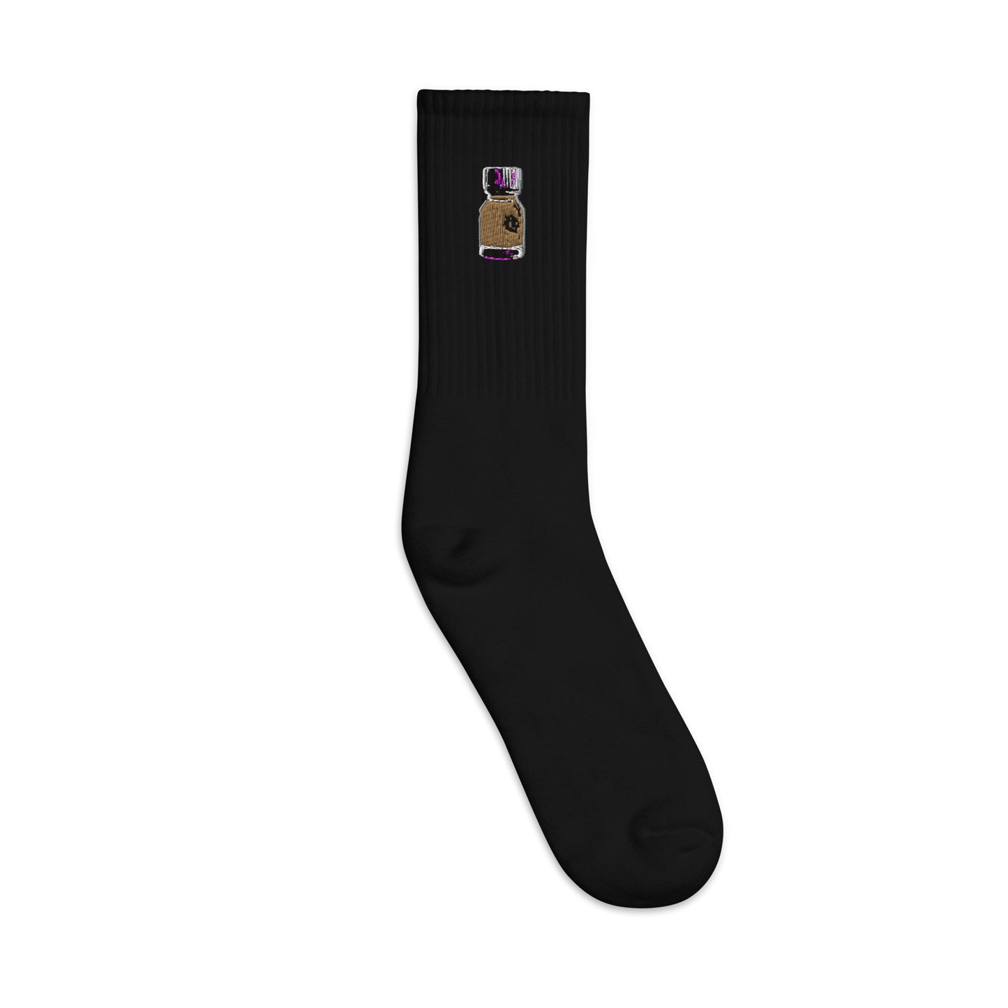 Brown Bottle Embroidered socks - Much Nicer (MCH/NCR)