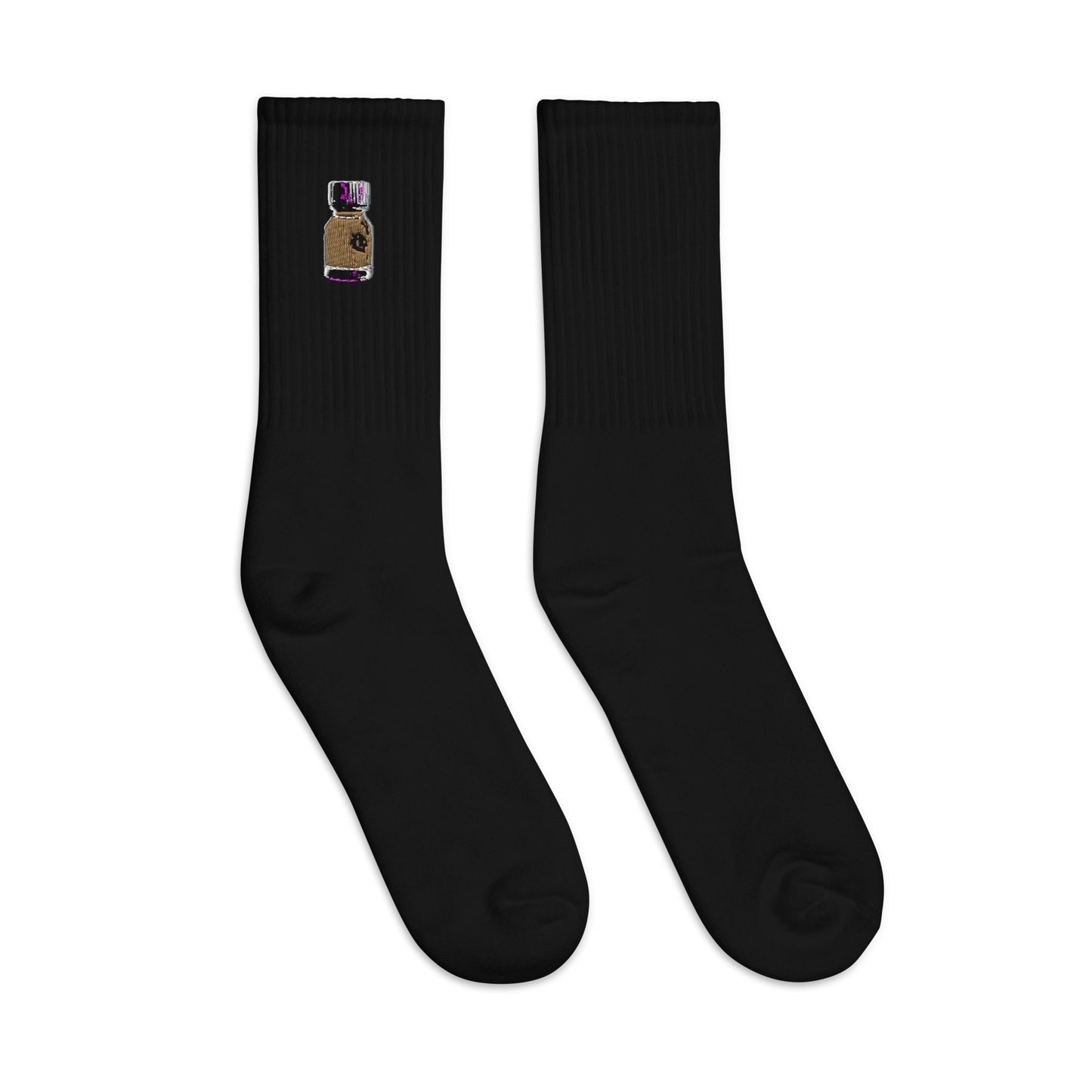 Brown Bottle Embroidered socks - Much Nicer (MCH/NCR)
