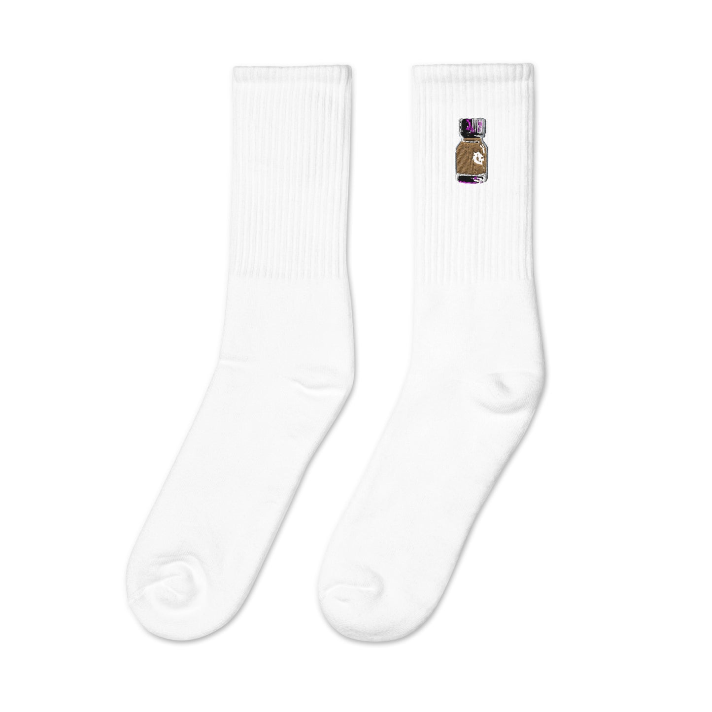 Brown Bottle Embroidered socks - Much Nicer (MCH/NCR)