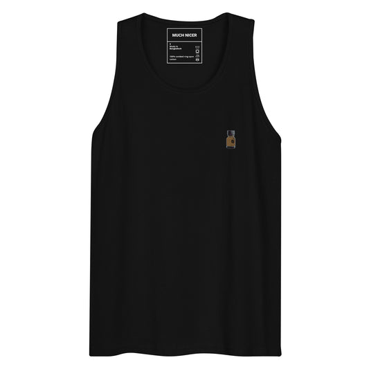 Brown bottle embroidered tank top